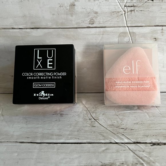 ELF Makeup New Elf Halo Glow Powder Puff Italia Deluxe Correcting